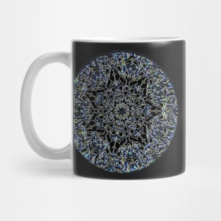 Black Blue Cosmic Flower Mug